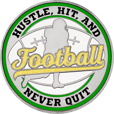 Gold "Football" with Green Outer Circular Borders
